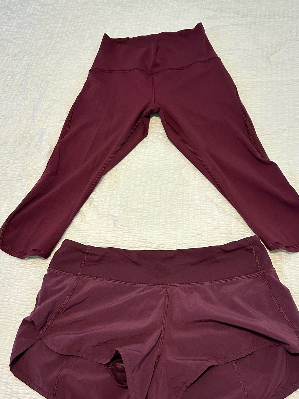 lululemon athletica Kids Burgundy Capri Leggings with Attached Skort